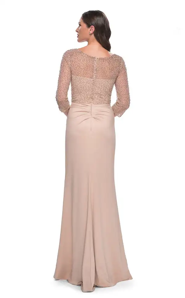 Robe longue en Jersey classique personnalisée, avec perles, plis croisés, à volants, col en v, robes d'occasion sur mesure, rétro exquis