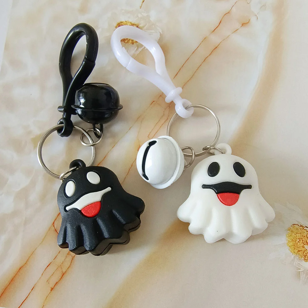 Creative Halloween Key Chains Cute Cartoon Bat Pumpkin Ghost Reaper 3D Silicone Key Ring Car Key Holder Holiday Party Gifts