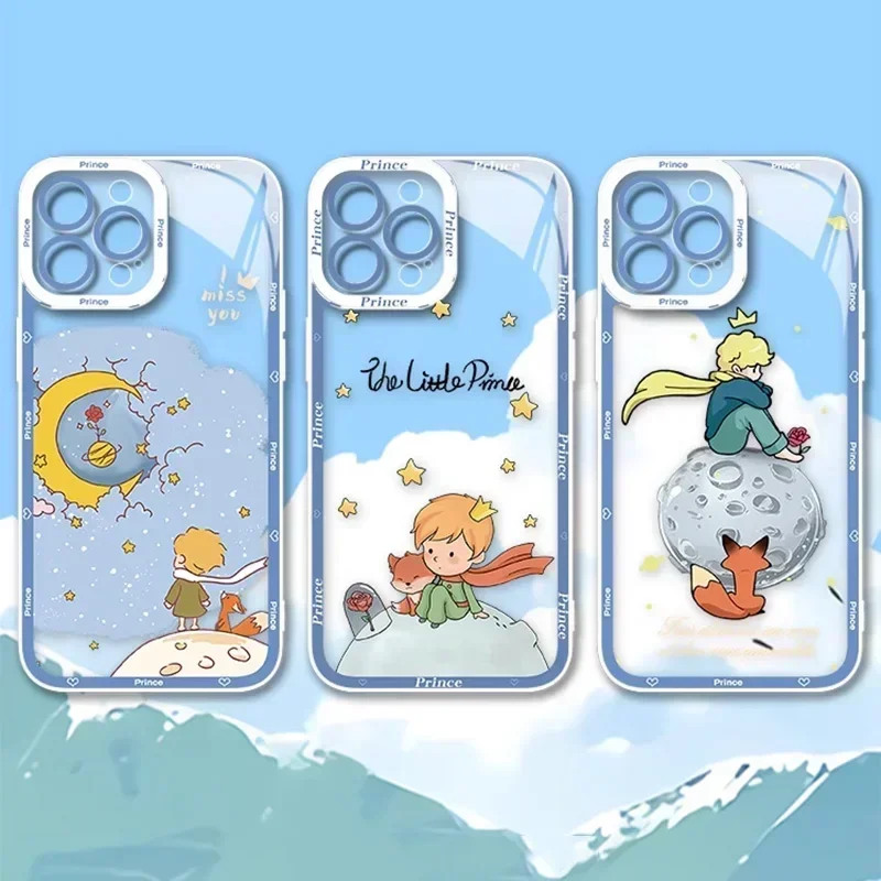 The Little Prince Transparent Phone Case For iPhone 16 14 15 13 11 12 Pro XS Max 13Mini XR X SE 15 Plus Clear Soft Cover Fundas