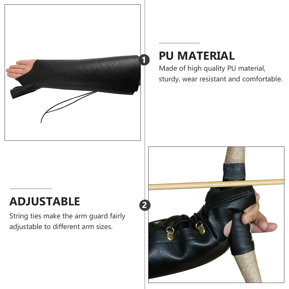 

Archery Arm Guard Pu Adjustable Shooting Hand Protector Lightweight For Bow Sport Shooting Glove Cycling Protection