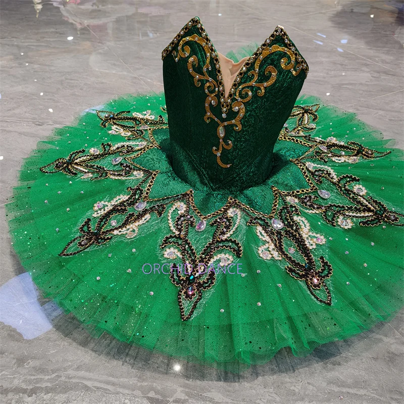 hot selling  high quality Unique Design Kids Girls Children Women Adult Performance Wear green Ballet Tutu Costumes