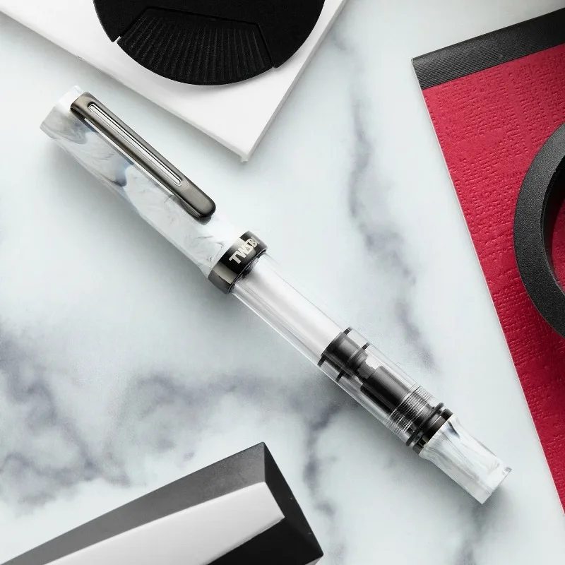 

2025 New-TWSBI Fountain Pen Transparent Acrylic White Colors 0.38EF 0.5FTip Calligraphy Pen Smooth Writing Best Seller Good