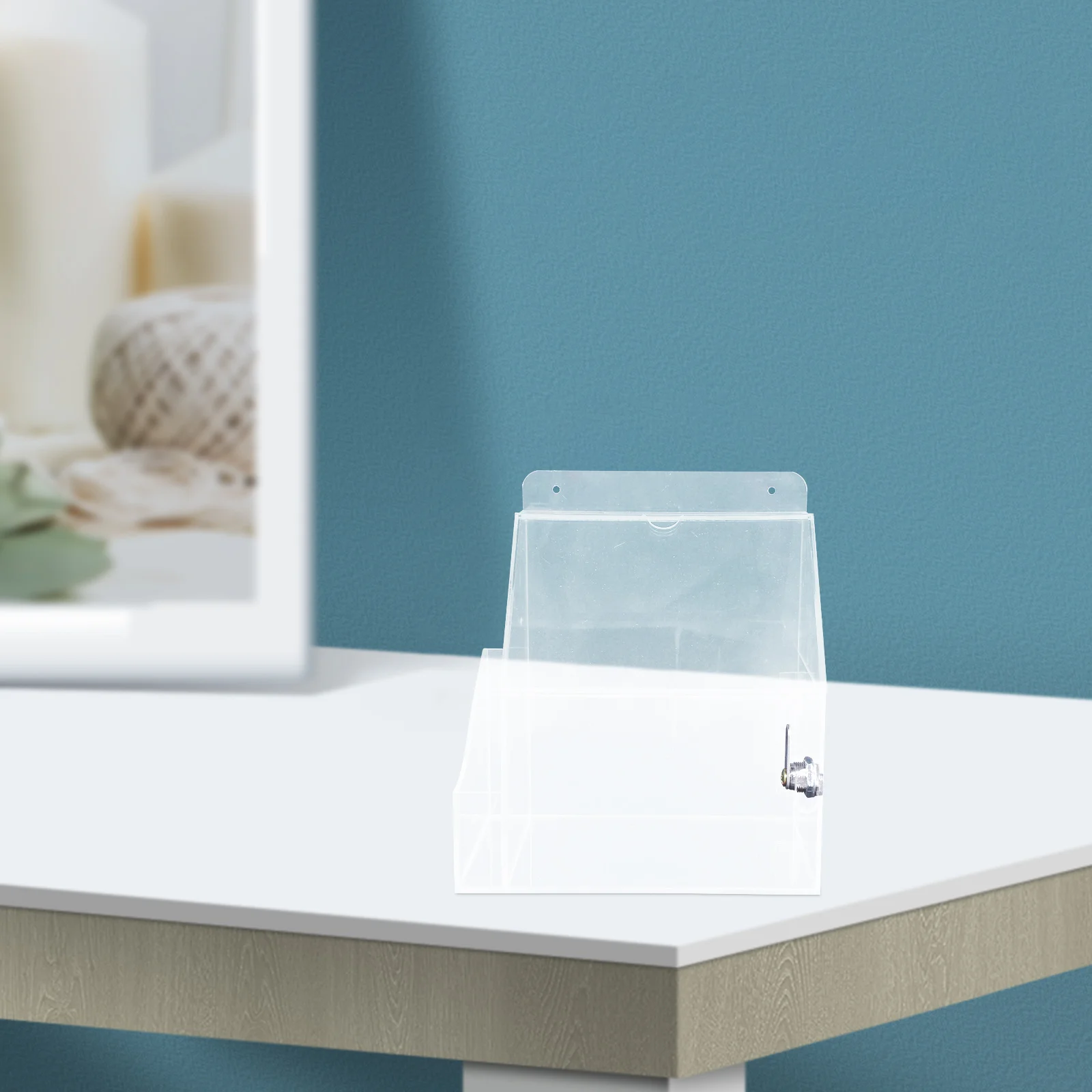 

Multifunctional Voting Box Clear Acrylic Donation Container For Fundraising Charity Feedback Suggestion Box With Slot Lock