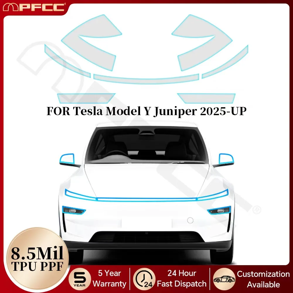 

Pre-cut PPF For Tesla Model Y Juniper 2025 2026 Headlight Rearview A B Pillars TPU Protection Film Clear Bra Anti-scratch Cover