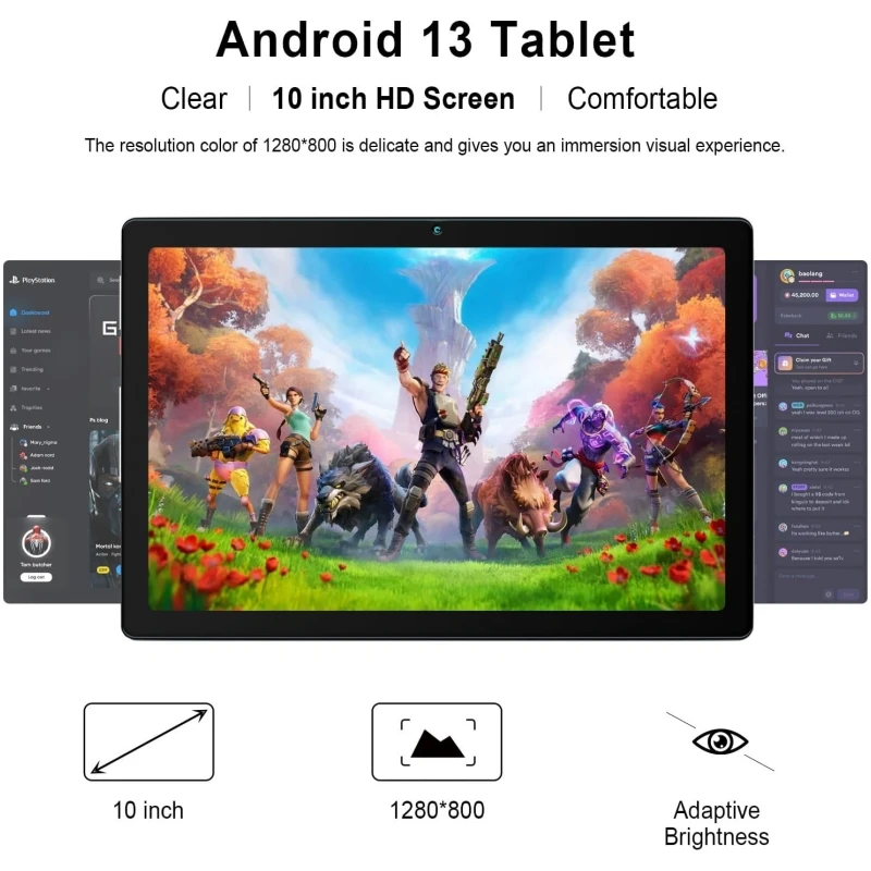 Topverkoop 10,1 inch Android 13 tablet 2 GB RAM 64 GB ROM SC7731 Quad-Core 1280 x 800 IPS dubbele camera 5000 mAh Type-C