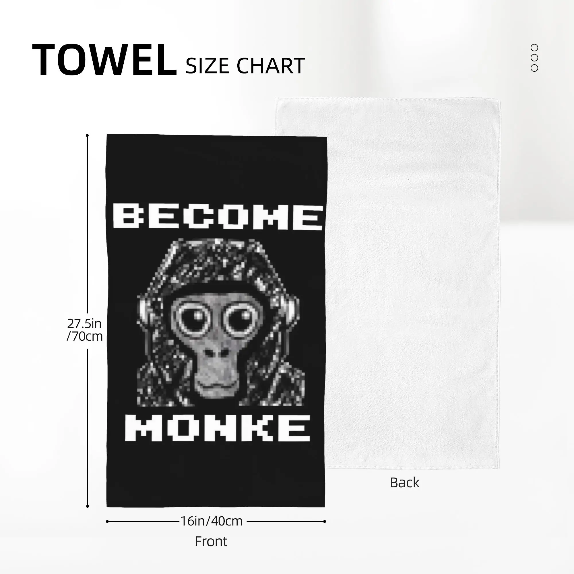 Custom Gorilla Tag Become Monke - Gtag Monkey Soft Face Towel Quick Dry Pool Bath Cotton Towels Breathable
