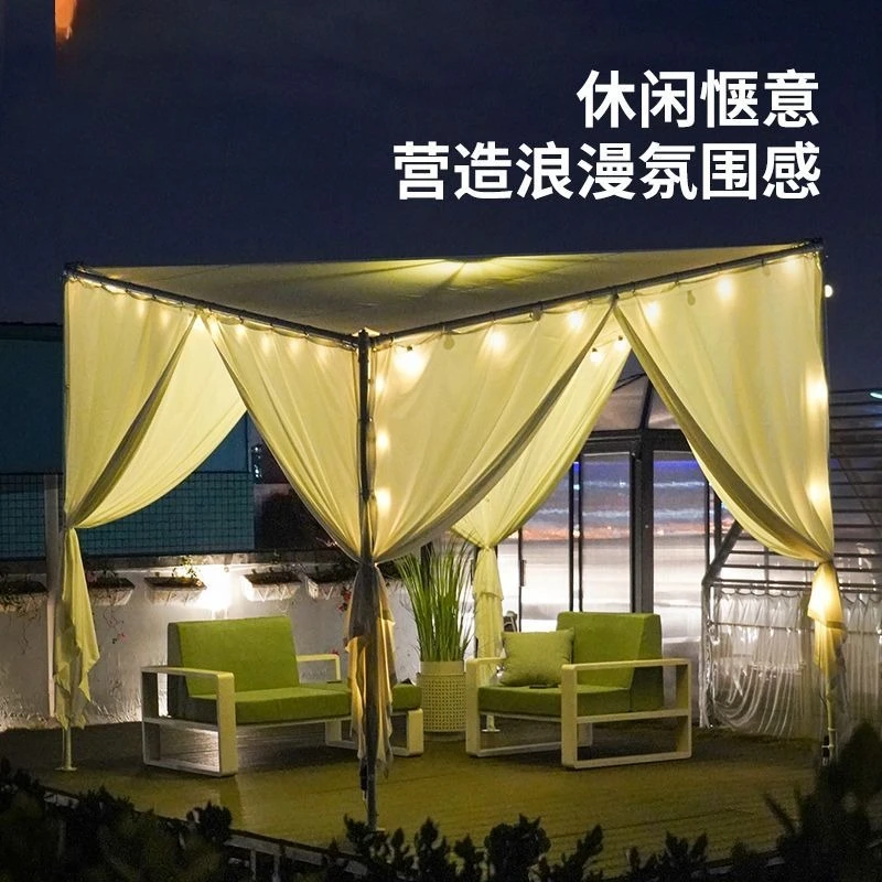 Outdoor gazebo awning, courtyard parasol, first floor of homestay, small courtyard garden balcony swan shed