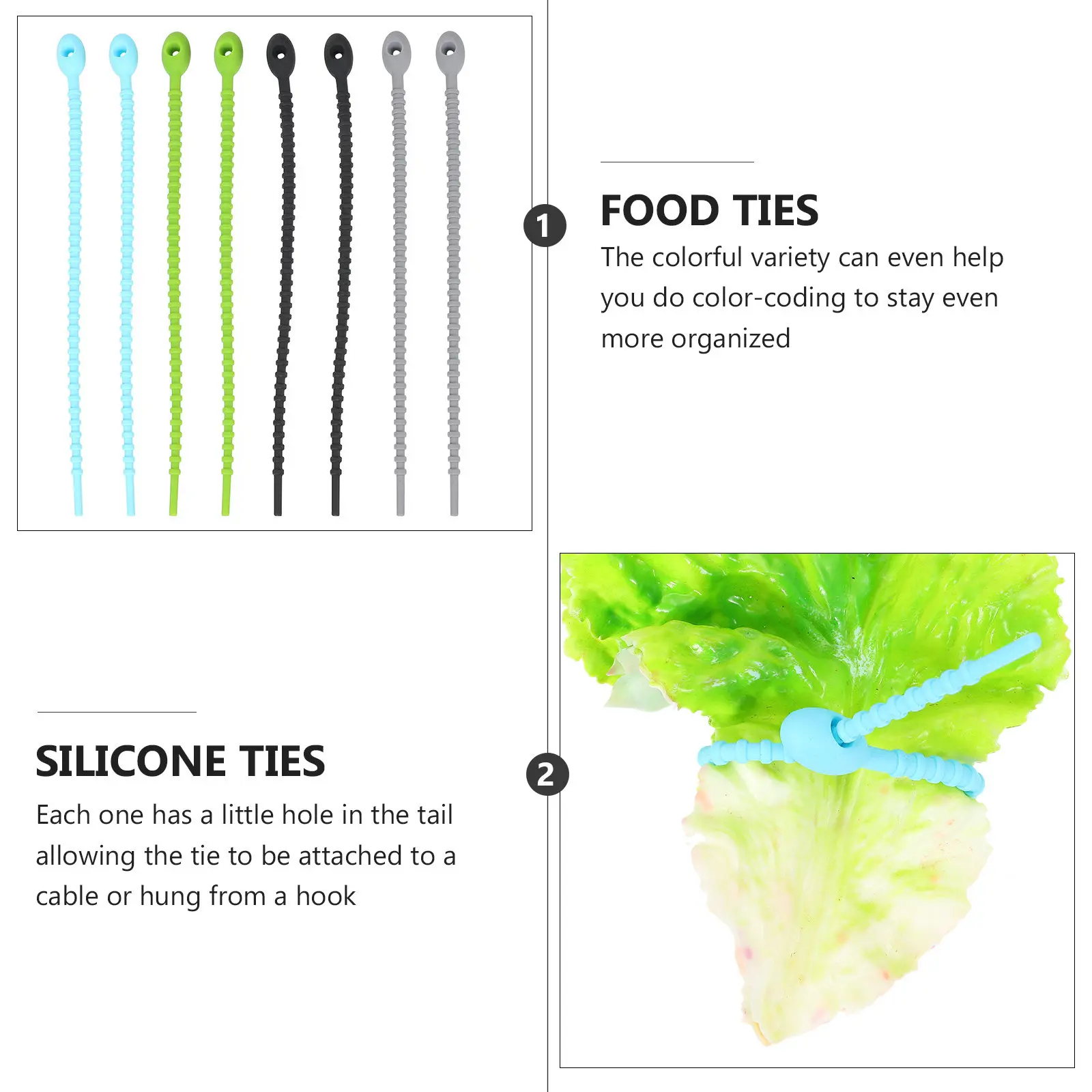 8Pcs Food Grade Silicone Food - đánh giá và giá Cable Lock Flexible