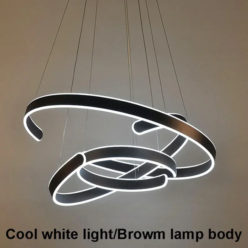 

Modern Pendant Lights For Living Room Dining Room Geometry Circle Rings Acrylic Aluminum Body Bedroom LED Lighting Ceiling Lamp