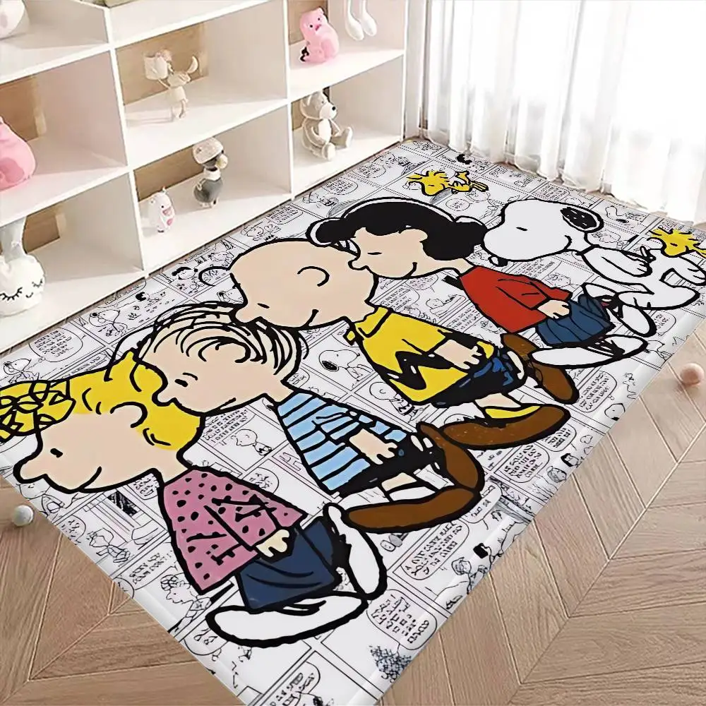 Cartoon Cute S-Snoopys Dog Floor Mat Rectangle Anti-slip Home Soft Badmat Front Door Indoor Outdoor Mat Hotel Decor Mat