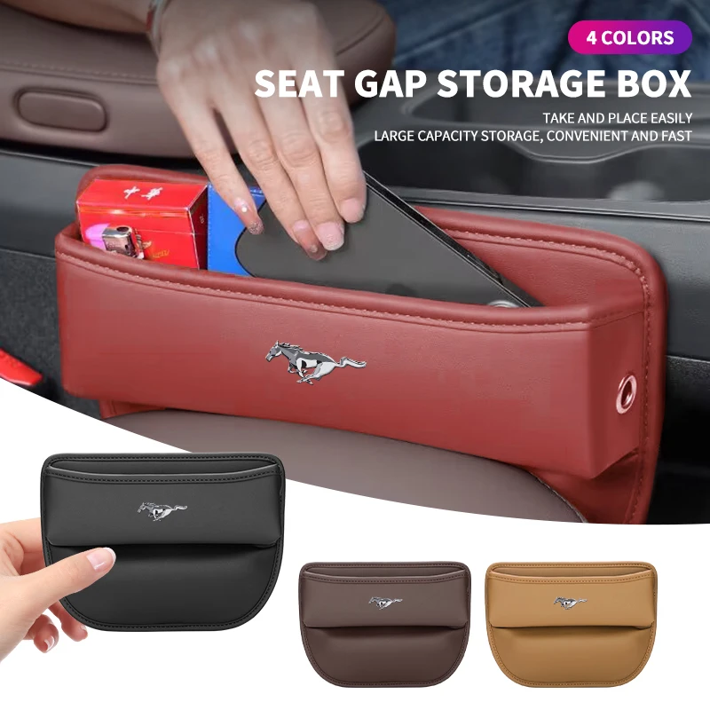 Multi-Function Car Seat Gap Filler Box For Ford mustang Shelby GT GT500 GT350 Convertible Mach-E cobra Auto Accessories Decor