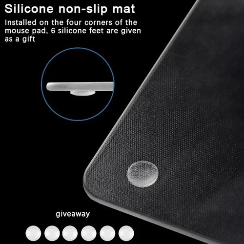 Imagen 2 del producto Alfombrilla de ratón de cristal para juegos, alfombrilla de ratón transparente resistente al agua, profesional, suave, para ordenador portátil, PC, escritorio de oficina, Notebook