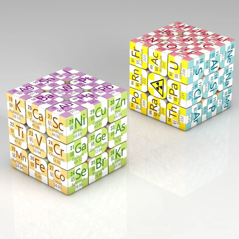 3x3x3 Magic Cube Chemical Periodic Table Physics Teaching 3x3 Cube Students Brain Training Educational Learning Toy for Children