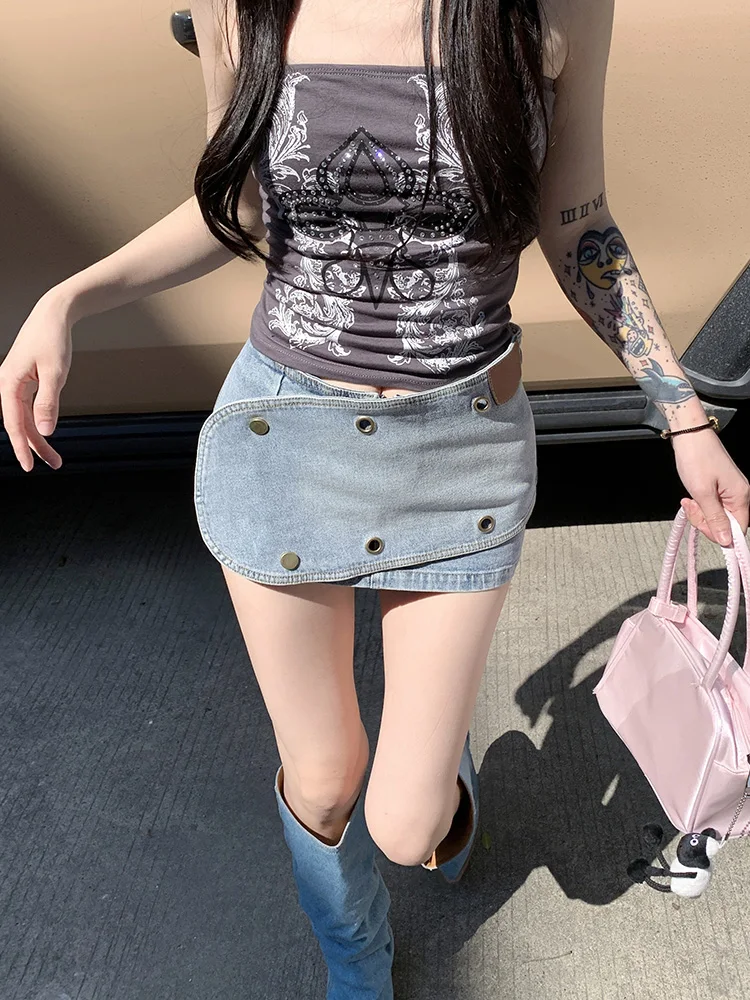 

Slergiri New American Retro Y2k Low Waist Denim Skirt Women 2024 Summer Sexy 90s Girls Slim Fit Bodycon Skinny Mini Skirts