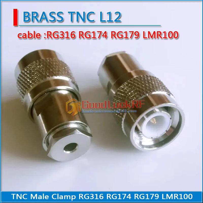 

RF Connector TNC Male plug Clamp Solder For RG316 RG174 RG179 LMR100 Cable Straight Nickel Plated Brass Adapters