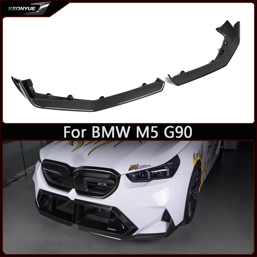 

For BMW 5 Series M5 G90 Dry Carbon Fiber Front lip Car Bumper Diverter Spoiler Diffuser chin Shunt Car Accessories Body Kit