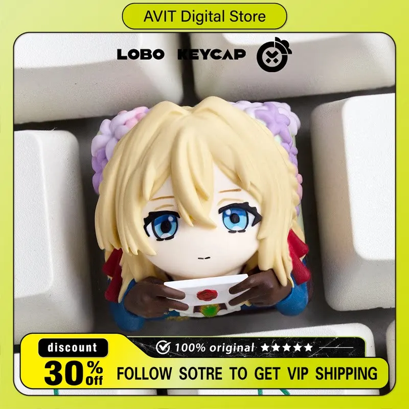 

Колпачки для клавиш Violet Evergarden DIY с подсветкой, настраиваемые, из смолы, для ПК-гейминга, классический набор, аниме-тематика, персонализированные подарки