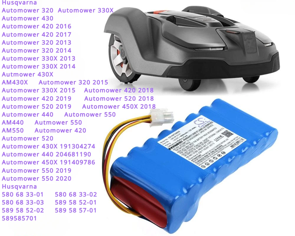 6800mAh Battery for Husqvarna Automower 320,330X,420,430,430X,550,440,450X,520,550,please note the year,important!!