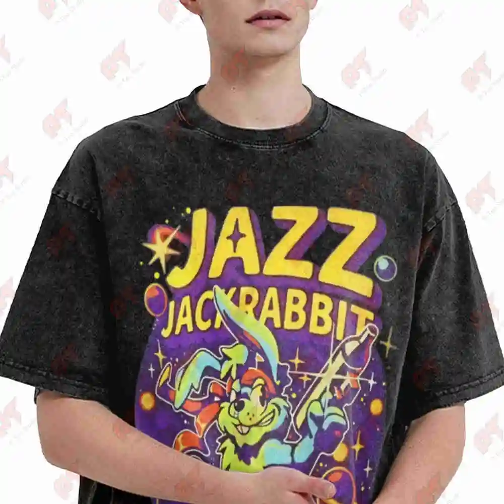 Jazz Jackrabbit Computer Game Vintage Washed Tee Pure Cotton T-Shirt