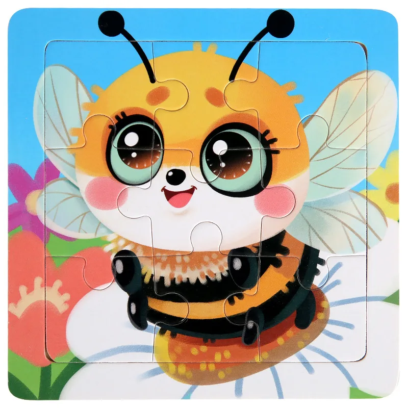 유아 만화 나무 퍼즐, 유치원 교육 장난감 세트, 소년 소녀용 동물 퍼즐, 2, 3, 4, 5 세 유아용 퍼즐