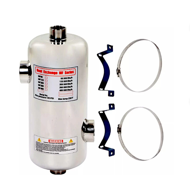 Swimming pool heat exchanger, hot and cold water cooler, pool equipment, 3T stainless steel tube shell heat exchanger