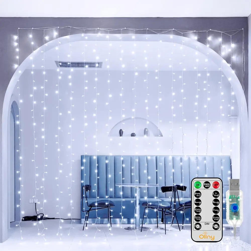 

Fairy LED Curtain Lights USB Remote Waterproof 300 LED for Bedroom Xmas Wedding Party Patio Garden Indoor Outdoor Decor
