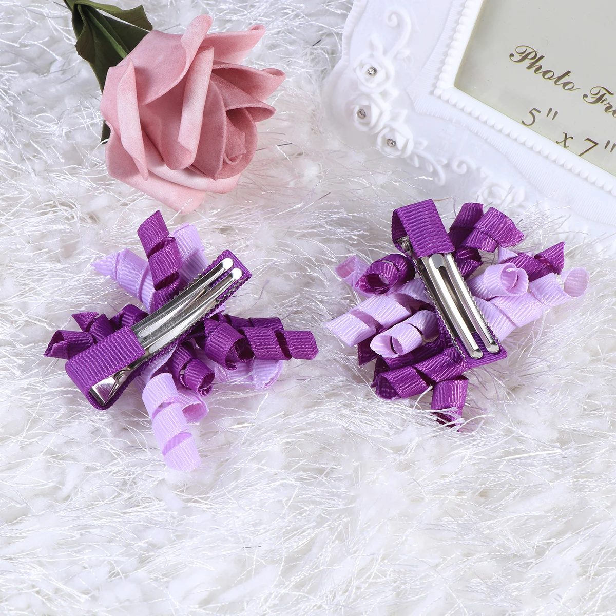 

2pcs Kids Hair Clips Non slip Duck Billed Barrettes Girls Metal Fabric Decorative Snap Buckle Baby Hairstyles Gift