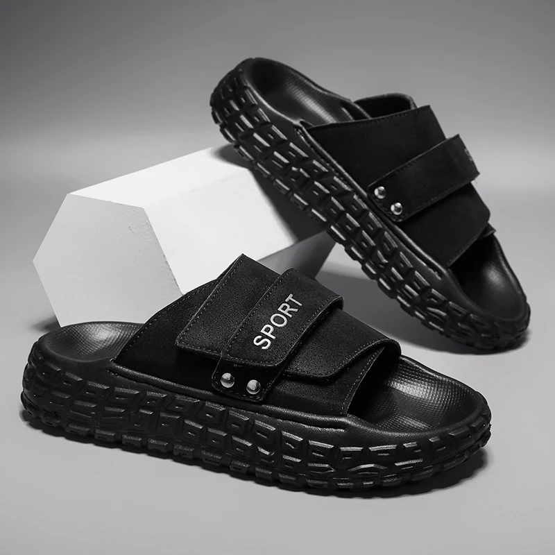 

2026 New Men's Thick-Soled Beach Sandals - Summer Anti-Slip Soft-Soled Flip-Flops, Outdoor Wearable, Casual and Versatile