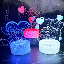 Stitch Lilo 3D LED Night Light small colorful 16-color light battery USB plug-in electric light decorative light