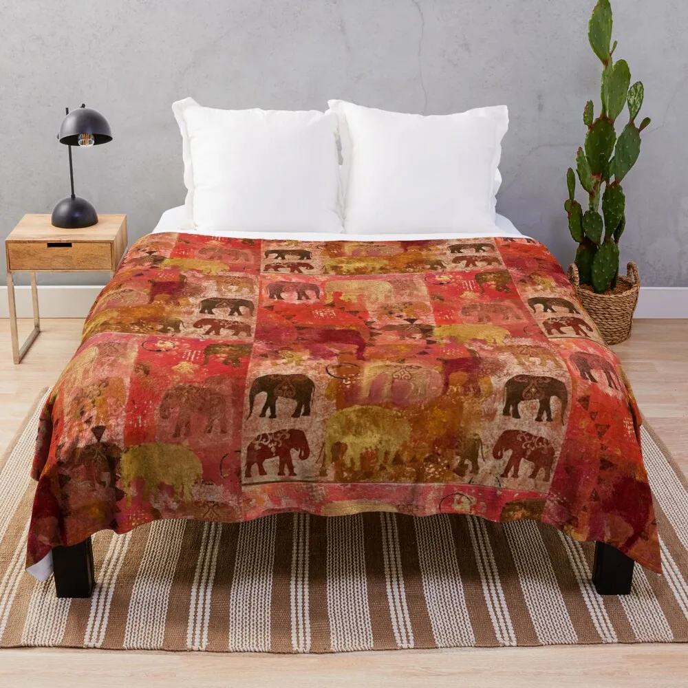 

Elephant Mythology Throw Blanket Retros Furry Flannel Blankets