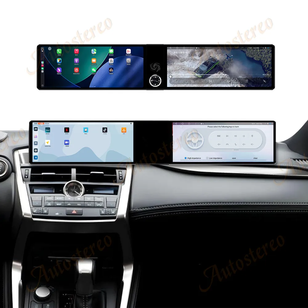 Dual 12.3 Screen Carplay Android14 Car GPS Navigation For Lexus NX 200t 300h 2015-2018 Head Unit Multimedia Player Car Radio