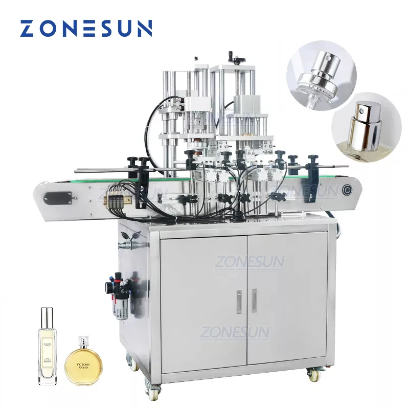 ZONESUN Автоматический распылитель для парфюмерии и стеклянных бутылок, обжимная машина для укупорки крышек