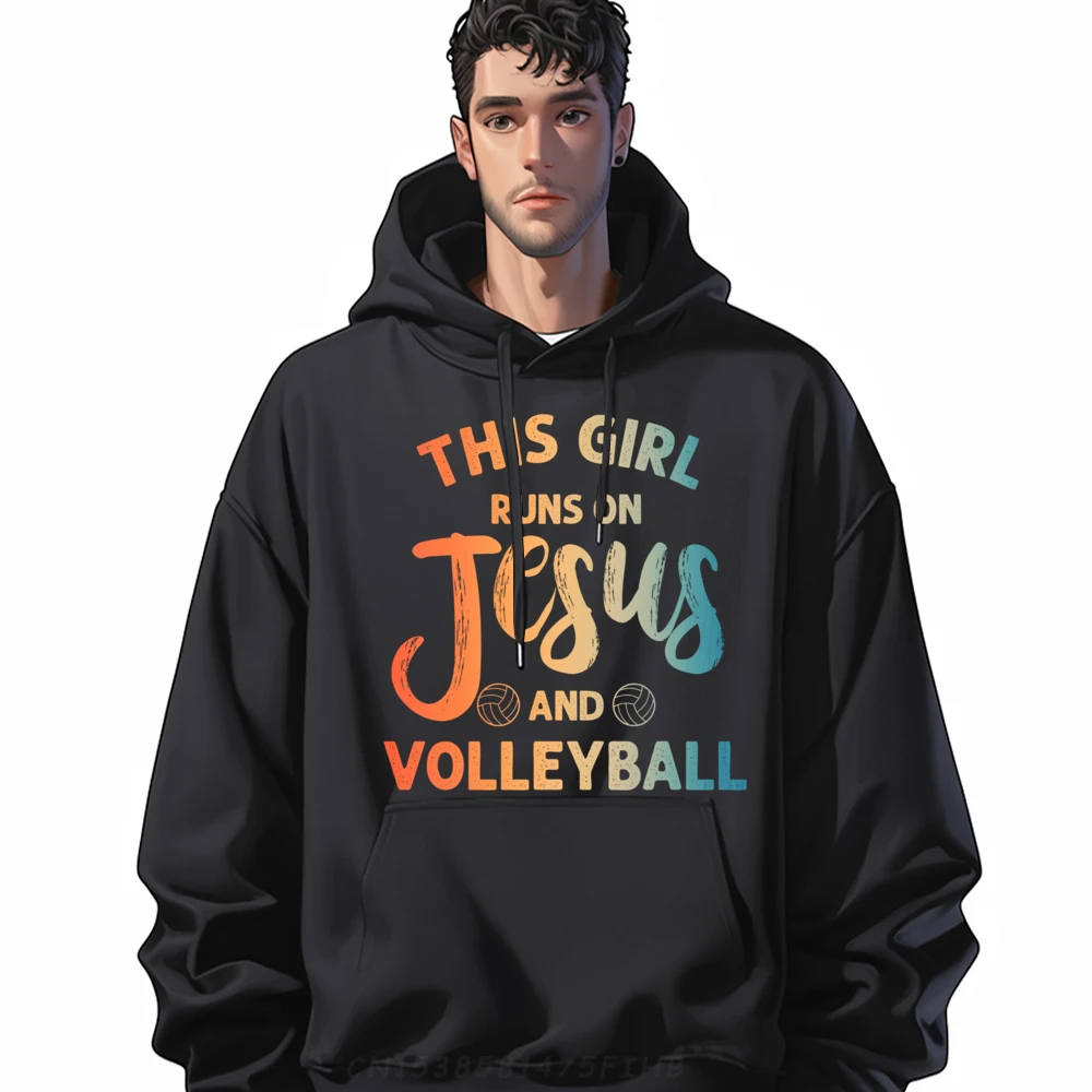 

Hip Hop Men Sweatshirt Christian Volleyball Art For Volleyball Graphic Hoodies Long Sleeve Normal Hoodies Crewneck