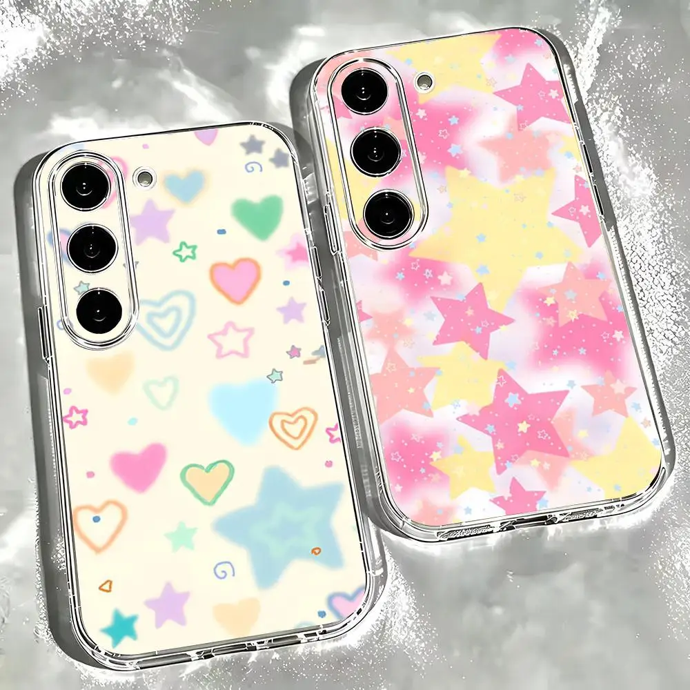 Colorful S-tars Cute Cartoon Fashion Pattern Phone Case Clear Case For Samsung S26 S25 S24 S23 Plus Ultra Galaxy A34 A54 A13 A23