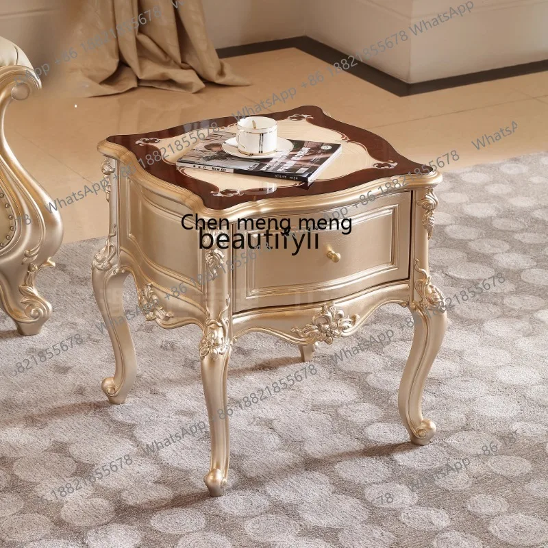 G153 Furniture Solid wood square few retro court style retro carved living room corner few