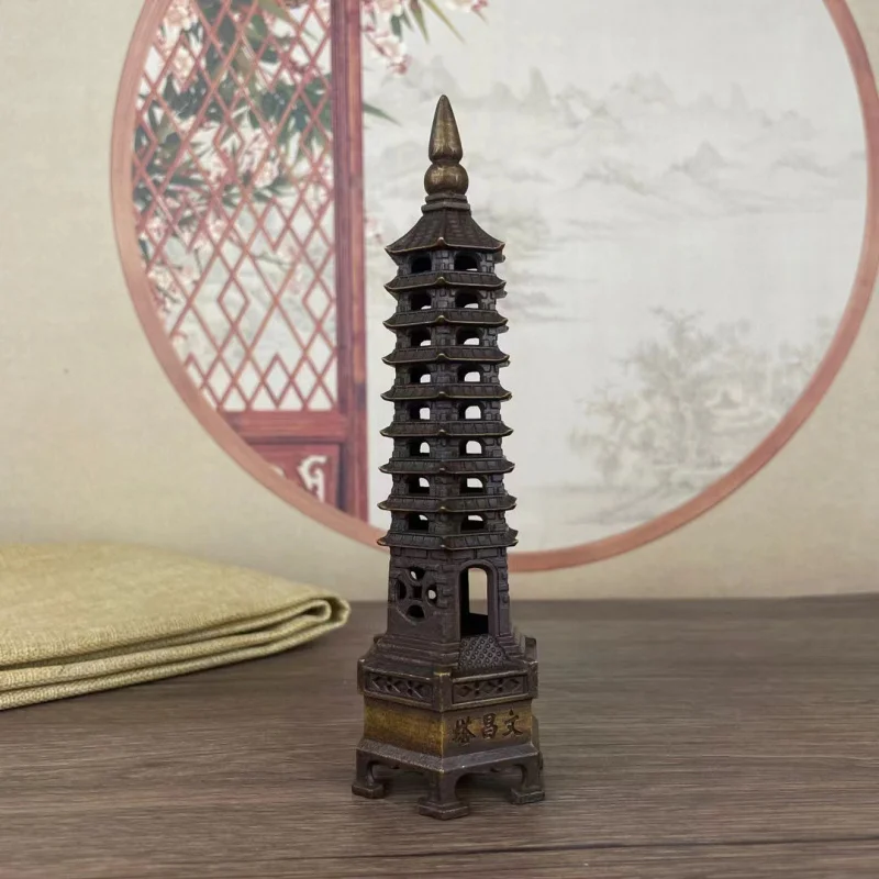 Wenchang Pagoda Ornament Nine Layers Thirteen Layers Pure Copper Study Office Decoration Brass