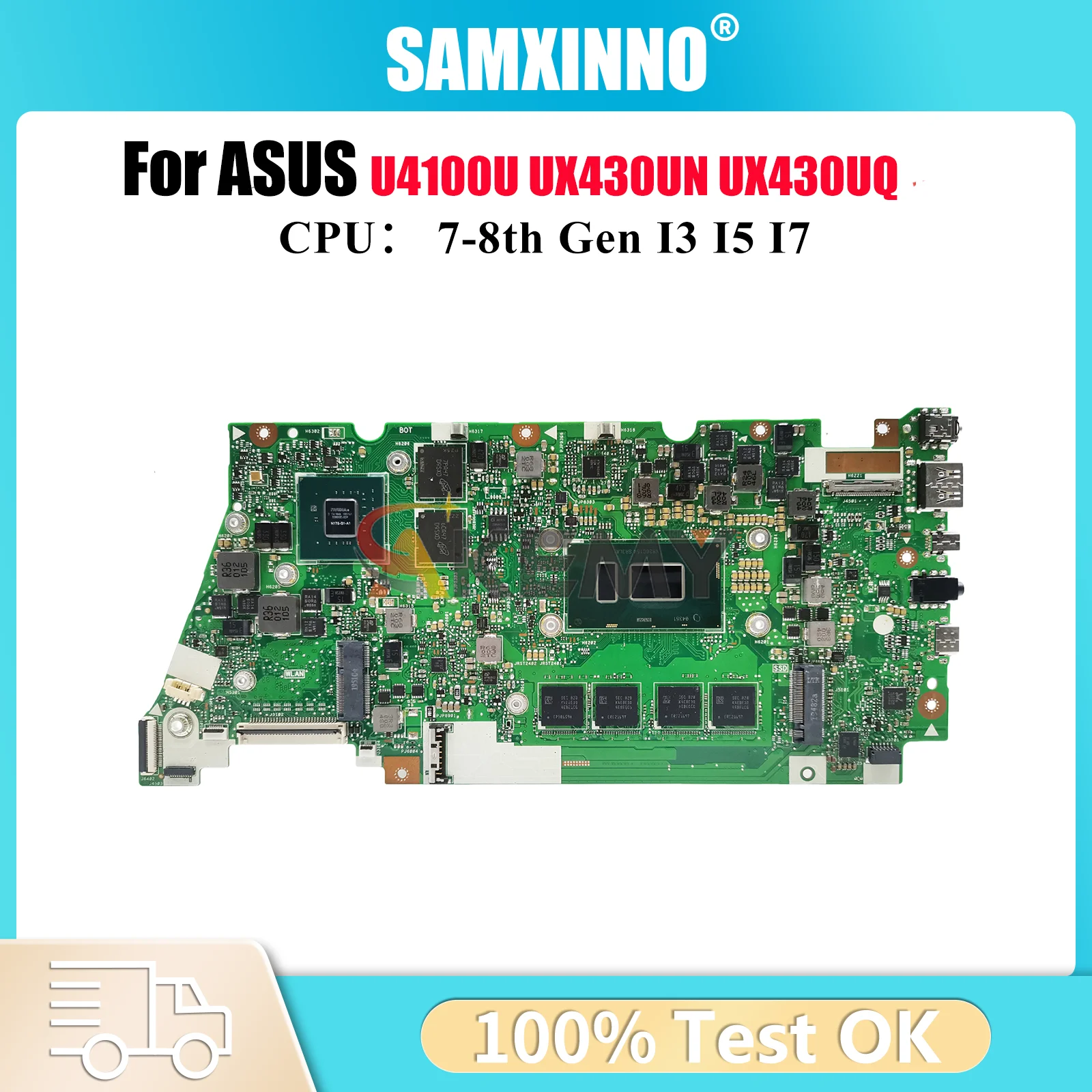 

UX430UN Материнская плата для ноутбука ASUS ZenBook U4100U UX430UQ UX430UN UX430U Материнская плата для ноутбука с процессором I3 I5 I7 100% тестирование OK stk