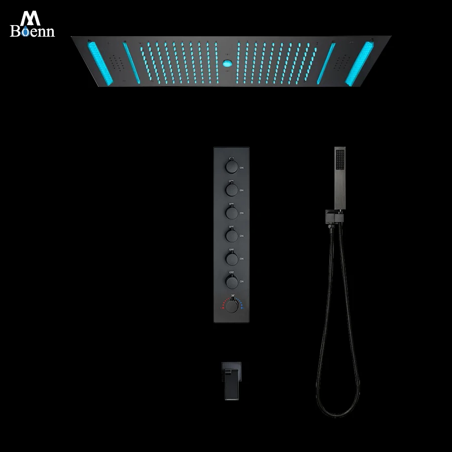 

M Boenn Couple Shower Set Hotel Luxurious Double Rainfall Shower Head Lavish Showers Experience Smart Thermostat Fathroom Faucet