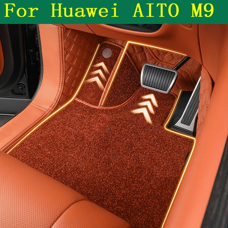 

For AITO M9 6 Seats 2024 2023 LHD Car Floor Mats Trunk mat Left-hand Drive Automatic Car Floor Mats Carpet Accessories