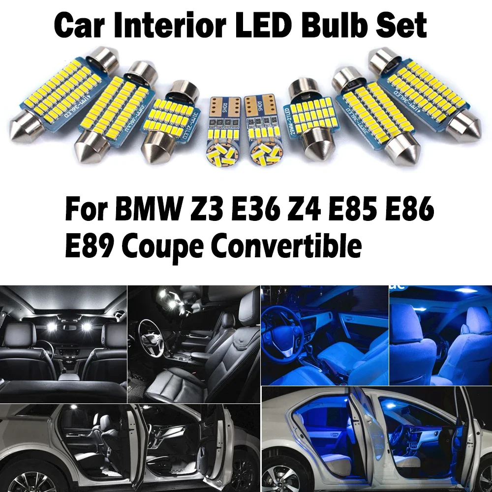 Canbus For BMW Z3 E36 Z4 E85 E86 E89 Coupe Convertible LED Interior Dome Map Trunk Glove Box Sun Visor Light Kit Car Accessories
