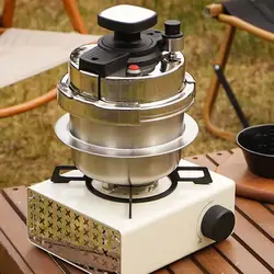 1.2L Pressure Cooking Pot Mini Pressure Cooker 304 Stainless Steel Portable Rice Cooker Outdoor Camping Pressure Cooker Cookware
