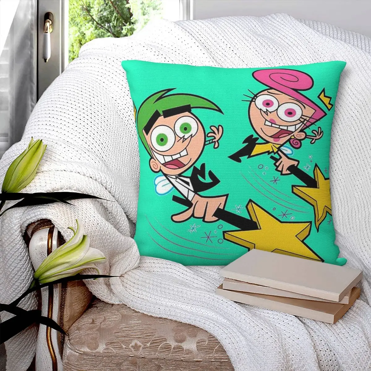 Fairly Oddparents - Cosmo Square Pillowcase Pillow Cover Polyester Cushion Zip Decorative Comfort Throw Pillow for Home Bedroom