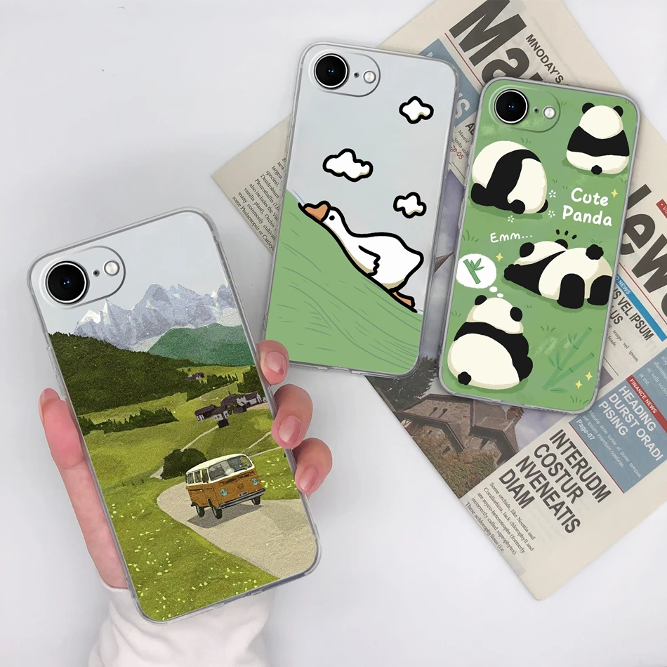 Creative Case For iPhone 16E 2025 Cute Amine Phone Shell For iPhone16E Soft TPU Clear Lightweight Silicone Protective Back Cover