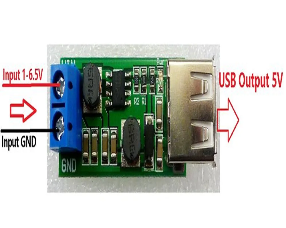 2X 5W auto boost-buck DC DC converter Voltage regulator Module 3V 3.3V 3.7V 4.5V 6V to 5V USB for Solar Phone Charging