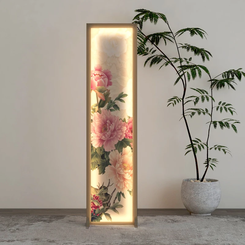 

Chinese style solid wood with lamp, small extremely narrow screen partition facing the door, living room occlusion