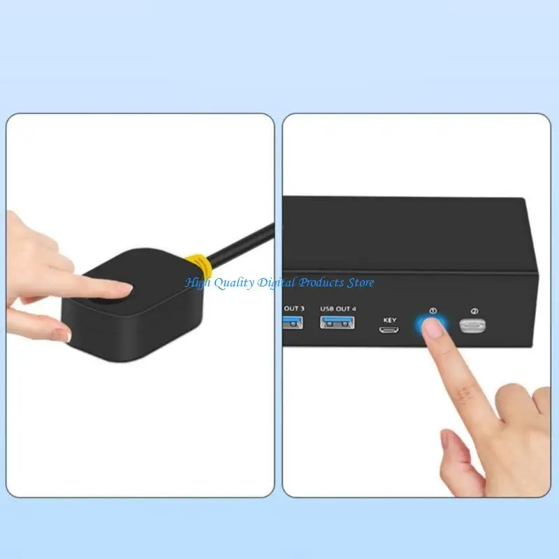 U2je USB3.0 KVM Switcher 2 Monitors 2 Computers 8k@60Hz monitoren kvm met 4 USB3.0