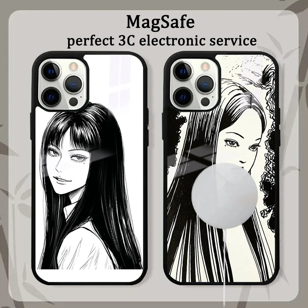 Anime Junji Ito Tomie Phone Case For IPhone16 15 14 13 12 11 Pro Max Plus Mini Mirror Magnetic Cover