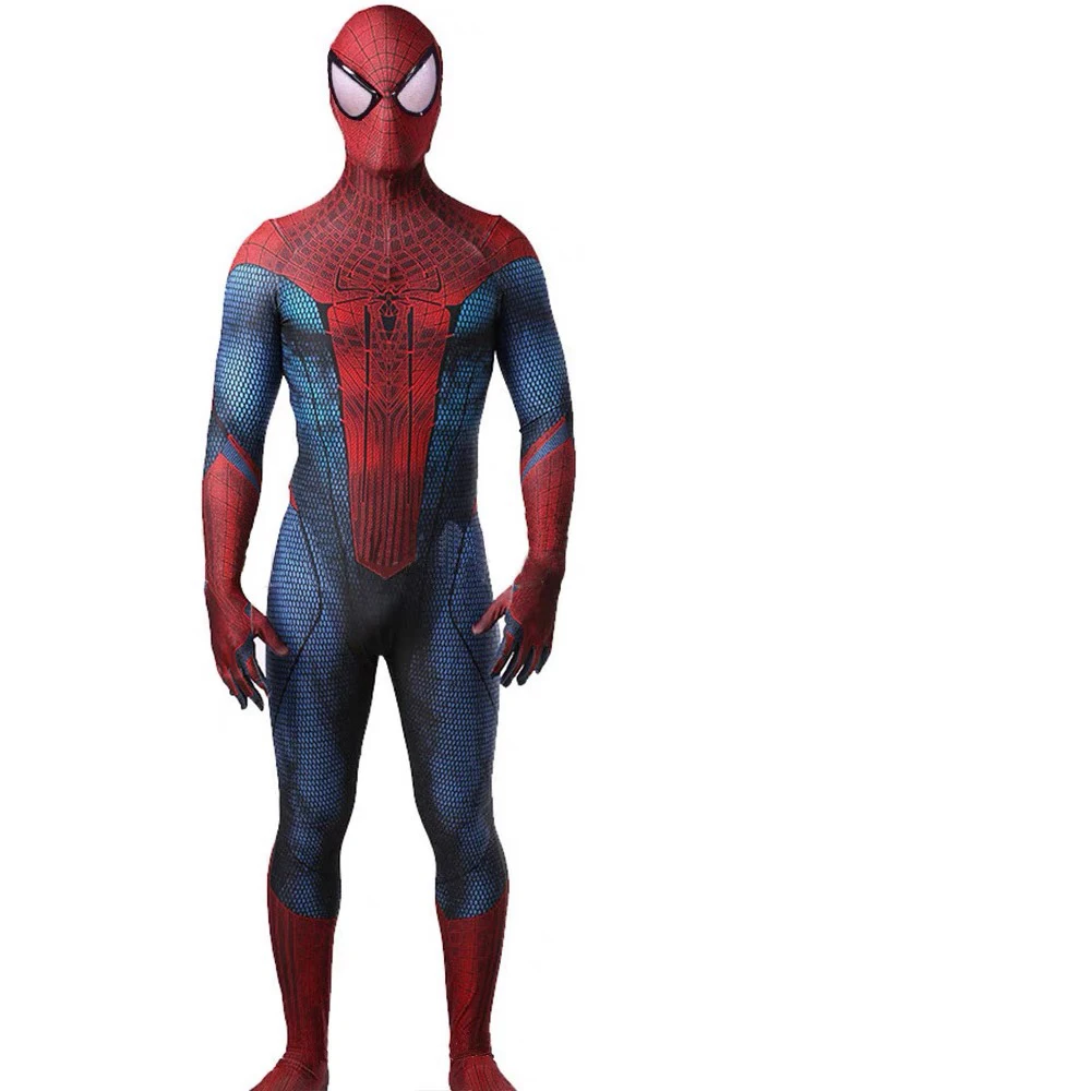 O incrível super-herói Zentai para homens, bodysuit Halloween adulto, TASM 1 traje Spidercosplay, masculino