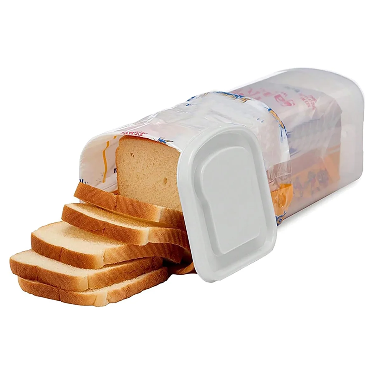 Transparent Bread Box Plastic Fresh-Keeping Toast Storage Holder with Lid Bread Crisper Bread Storage Container,A