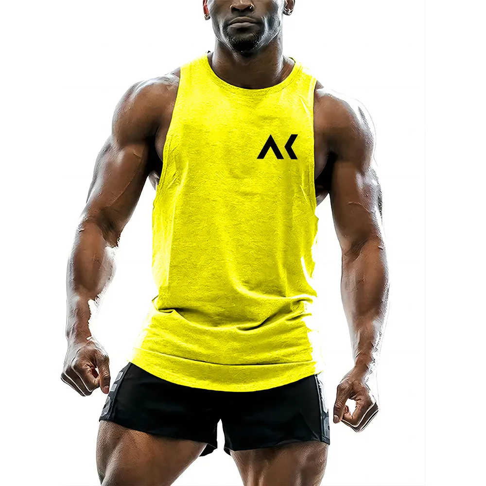 Adult men's outdoor fitness sports clothing Summer men's short-sleeved T-shirt Undershirt Sleeveless sports vest quick-dry tops